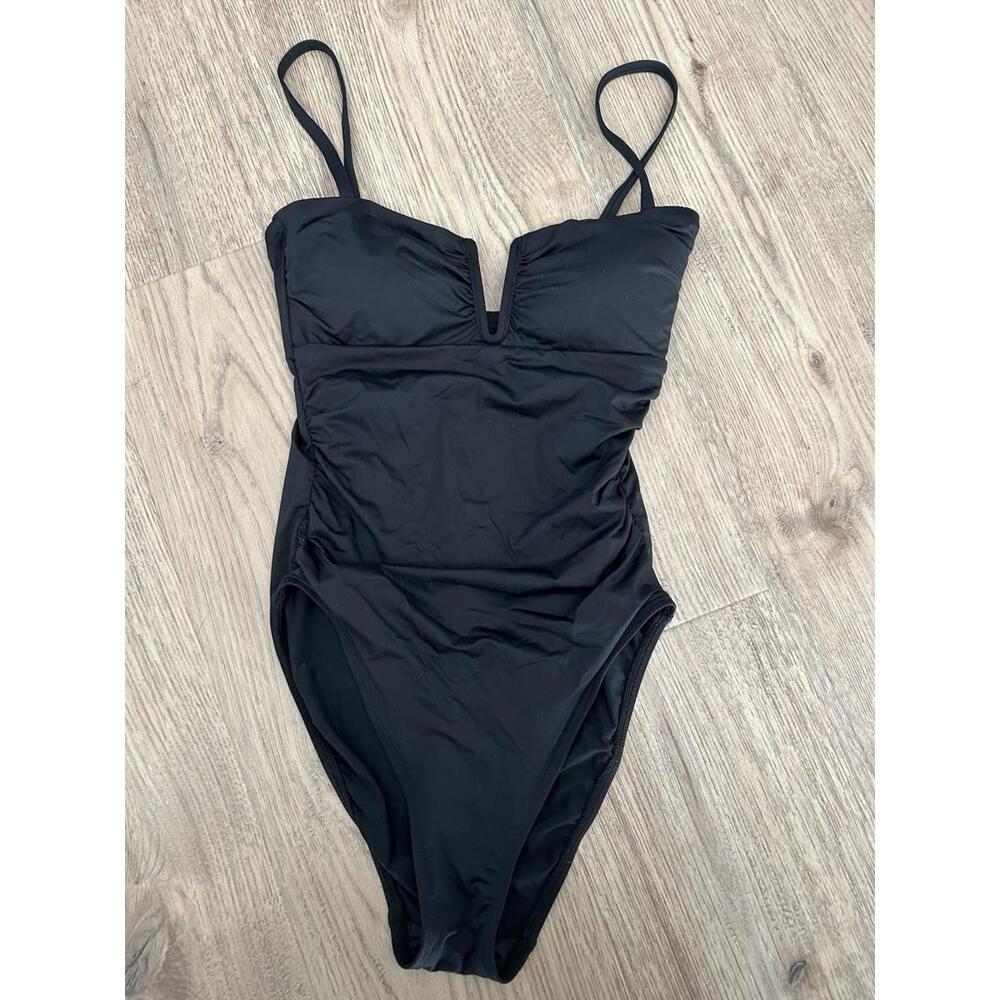 Lauren Ralph Lauren V-Wire One Piece Swimsuit Black Size 6 MSRP $145